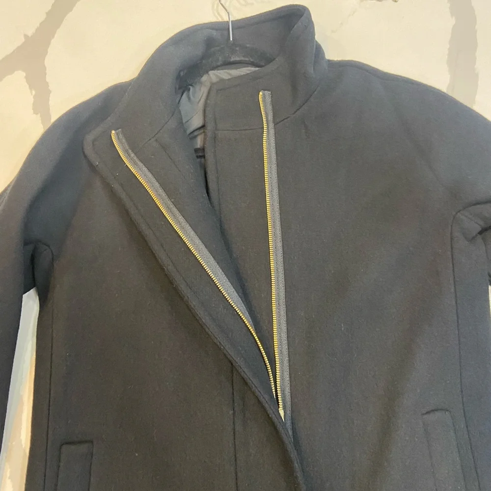 NWT JCrew Black wool blend city coat.  Size 10 sold out. - Picture 4 of 16